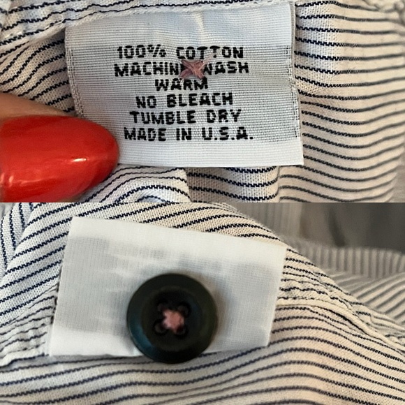 American Colors by Alex Lehr Shirt dress, pinstripe, long sleeve, Size M, cotton - Picture 9 of 11